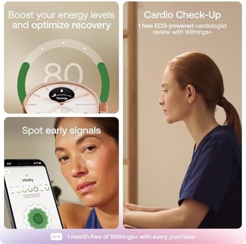 Withings ScanWatch 2 - Reloj inteligente híbrido, monitoreo de frecuencia cardíaca, rastreador de fitness, seguimiento de ciclo, monitoreo del sueño, rastreador GPS, duración de la batería de 30 días, compatible con Android y Apple, HSA/FSA