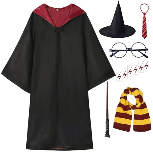 Wizard Costume for Boys Girls  Wizard Robe with Accessory Set for Halloween Cosplay Party