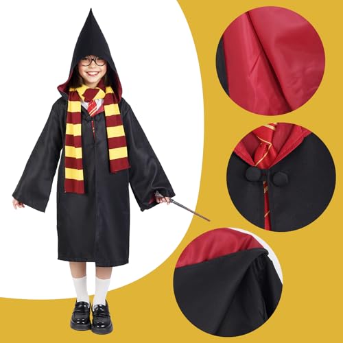 Wizard Costume for Boys Girls  Wizard Robe with Accessory Set for Halloween Cosplay Party
