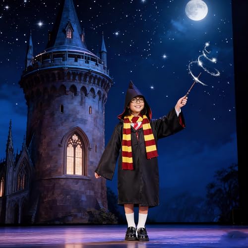 Wizard Costume for Boys Girls  Wizard Robe with Accessory Set for Halloween Cosplay Party