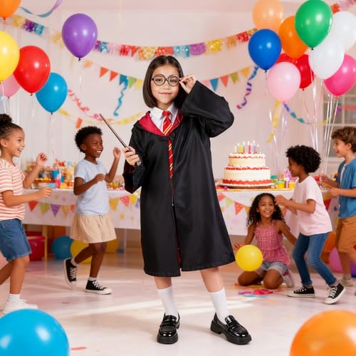 Wizard Costume for Boys Girls  Wizard Robe with Accessory Set for Halloween Cosplay Party