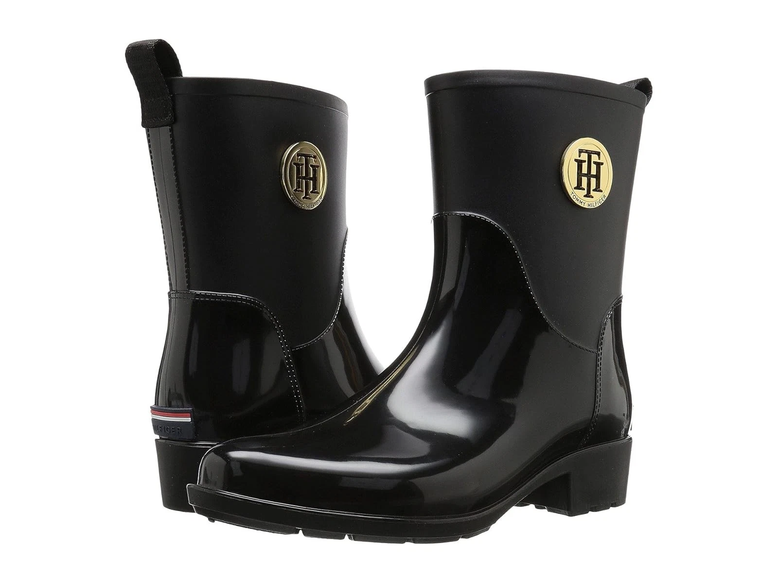 talla 9 Tommy Hilfiger Women's Kippa Rain Boot Color Black Size 9 NEW