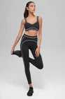 Women s Alo Yoga Airbrush High Waist Heart Throb 7/8 Legging Black/White Medium