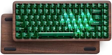 Womier 75% Wireless Creamy Keyboard with Wood Shell, QMK/VIA WD75 V2 Retro Mechanical Gaming Keyboard 8000mAh Battery, Tri-Mode Custom Key Board RGB Hot Swappable, MOA Japanese Keycap-Linear Switch
