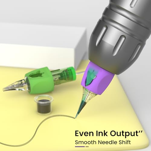 Wormhole Tattoo Kit 77PCS Wireless Tattoo Gun Kit with 1 600 mAh Capacity Battery  20PCS Tattoo Needles with Finger Ledge  Complete Tattoo Machine Kit Smart Tattoo Pen for Tattooists WTK317