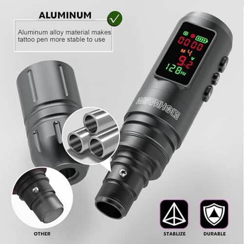 Wormhole Tattoo Kit 77PCS Wireless Tattoo Gun Kit with 1 600 mAh Capacity Battery  20PCS Tattoo Needles with Finger Ledge  Complete Tattoo Machine Kit Smart Tattoo Pen for Tattooists WTK317