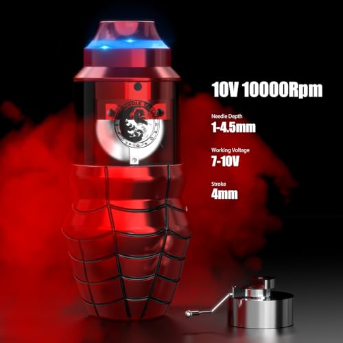 Wormhole Wireless Tattoo Machine Kit Tattoo Practice Kit Wireless Tattoo Gun with 1 050 mAh Capacity Power Supply  Tattoo Pen Kit 20 Tattoo Needles 10 Tattoo Ink WTK409