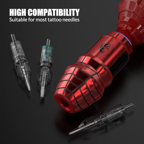 Wormhole Wireless Tattoo Machine Kit Tattoo Practice Kit Wireless Tattoo Gun with 1 050 mAh Capacity Power Supply  Tattoo Pen Kit 20 Tattoo Needles 10 Tattoo Ink WTK409