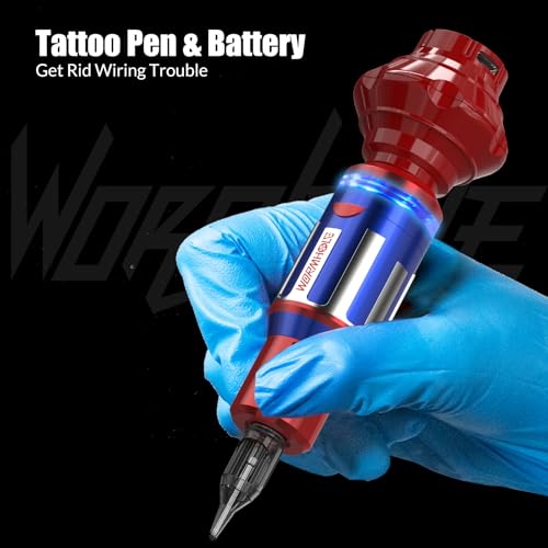 Wormhole Wireless Tattoo Machine Kit Tattoo Practice Kit Wireless Tattoo Gun with 1 050 mAh Capacity Power Supply Tattoo Pen Kit WTK410