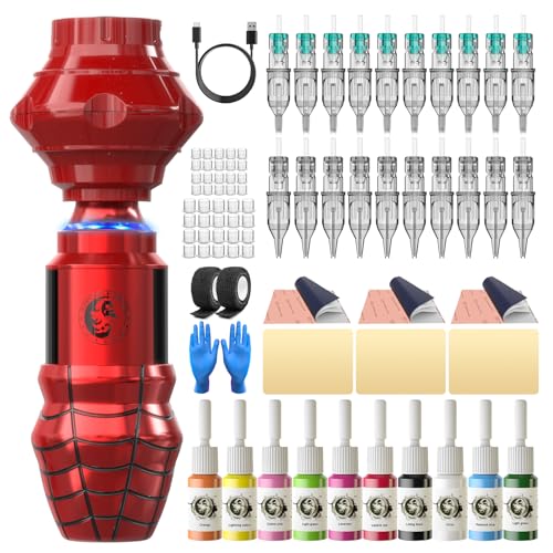 Wormhole Wireless Tattoo Machine Kit Tattoo Practice Kit Wireless Tattoo Gun with 1 050 mAh Capacity Power Supply Tattoo Pen Kit WTK410