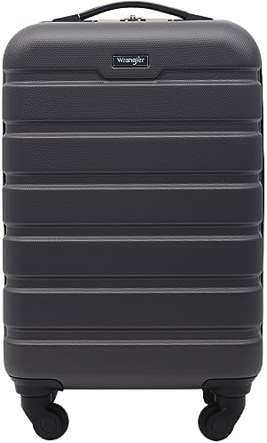 Wrangler 22 Hardside Spinner Carry On Luggage  Charcoal