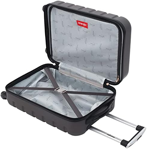 Wrangler 22 Hardside Spinner Carry On Luggage  Charcoal