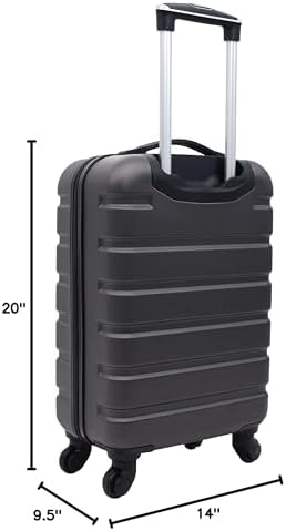 Wrangler 22 Hardside Spinner Carry On Luggage  Charcoal