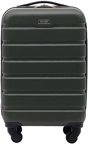 Wrangler 22 Hardside Spinner Carry On Luggage  Charcoal