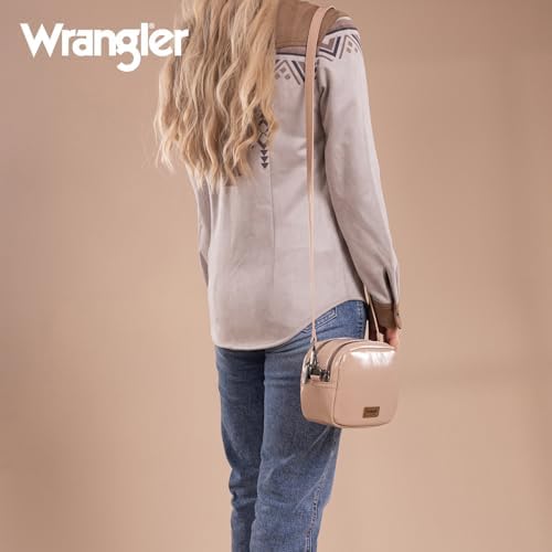 Wrangler Crossbody Bags for Women Shoulder Handbag with Dual Zipper Design