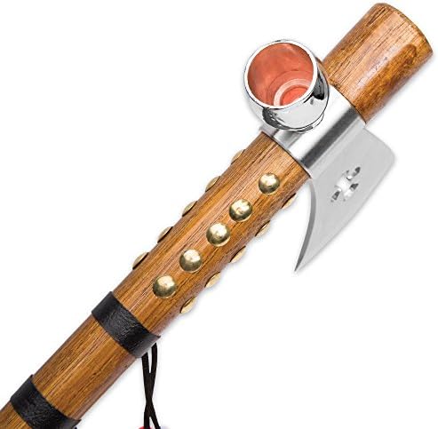 Wuu Jau Co L 111 Native American Peace Pipe Tomahawk Axe  18  Silver