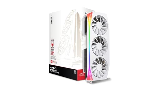 XFX Mercury AMD Radeon RX 9070XT OC Gaming White Edition con RGB 16GB GDDR6, HDMI 3xDP, AMD RDNA 4 RX-97TRGBBW9