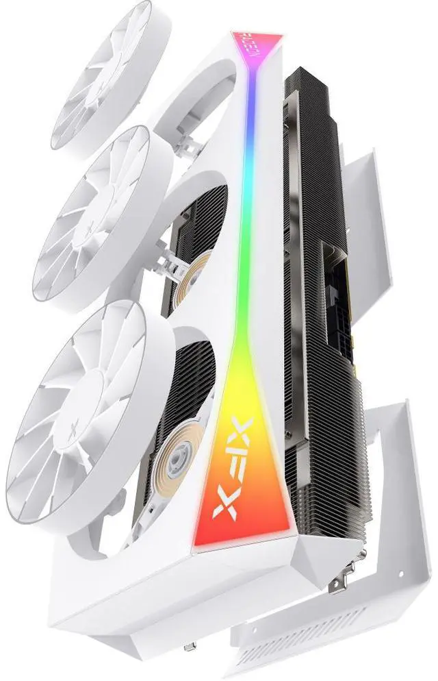 XFX Mercury AMD Radeon RX 9070XT OC 16GB 256 Bit GDDR6 PCI Express 5 0 RDNA 4 White Magnetic Air Gaming Graphics Card