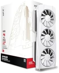 XFX Quicksilver AMD Radeon RX 9070XT White Gaming Edition with 16GB GDDR6 HDMI 3xDP  RDNA 4 RX 97TQICKW9  Graphics Card  Compatible with Desktop PCs