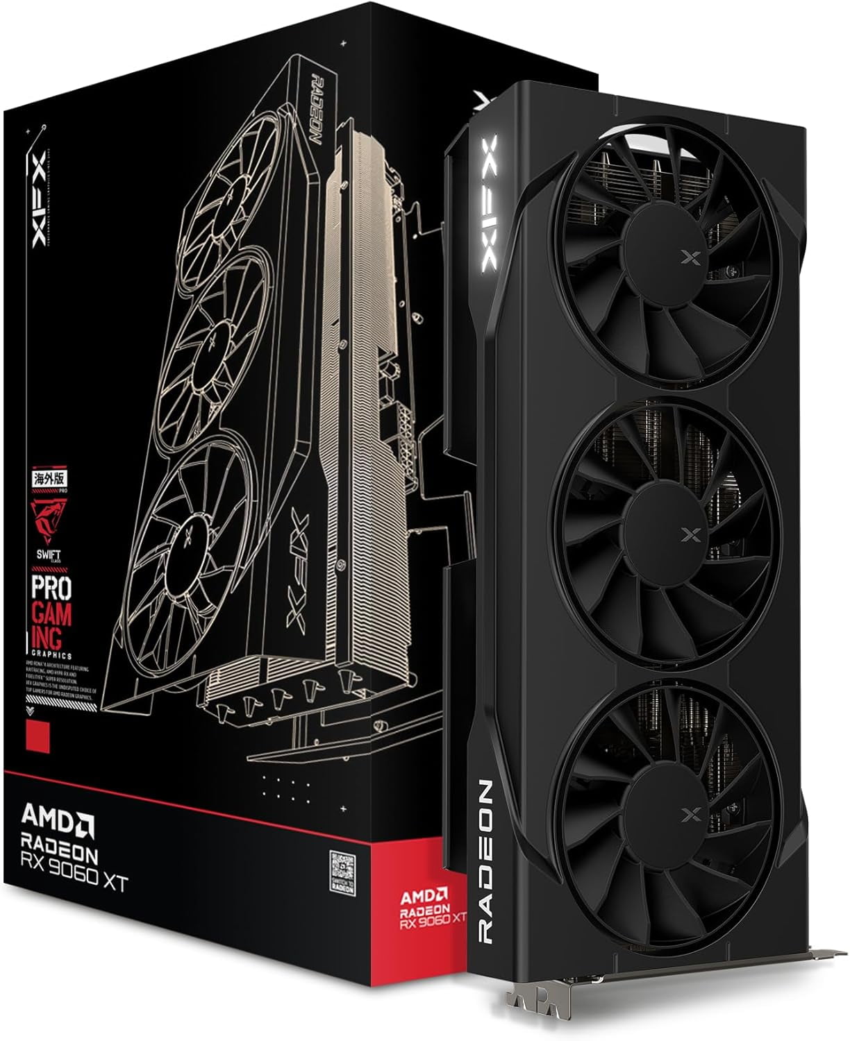 XFX RX 96TS38GB7 XFX SWIFT AMD Radeon RX 9060XT OC Triple Fan Gaming Edition with 8GB GDDR6 HDMI 2xDP  AMD RDNA 4