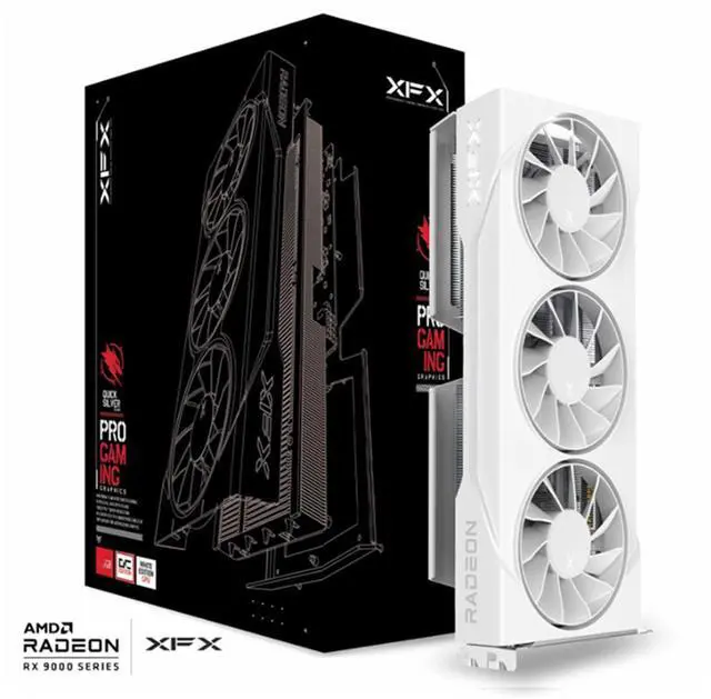 XFX SWIFT AMD Radeon RX 9060 XT OC White Triple Fan Gaming Edition with 16GB GDDR6 HDMI 2xDP  AMD RDNA 4 RX 9060XT 16GB