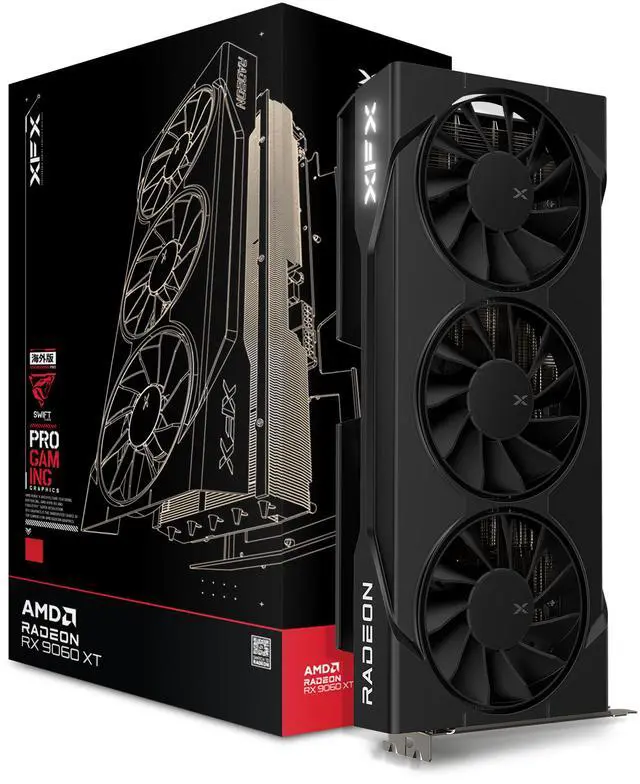 XFX SWIFT Radeon RX 9060 XT 8GB GDDR6 PCI Express 5 0 x16 ATX Graphics Card SWIFT RX 9060 XT OC Triple Fan