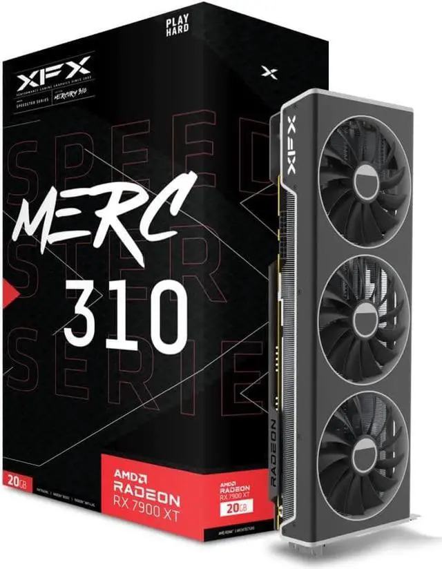 XFX Speedster MERC310 AMD Radeon RX 7900XT Ultra Gaming Graphics Card with 20GB GDDR6, AMD RDNA 3 RX-79TMERCU9