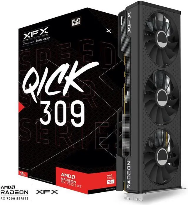 XFX Speedster QICK309 Radeon RX 7600 XT 16GB Video Card RX 76TQICKBP