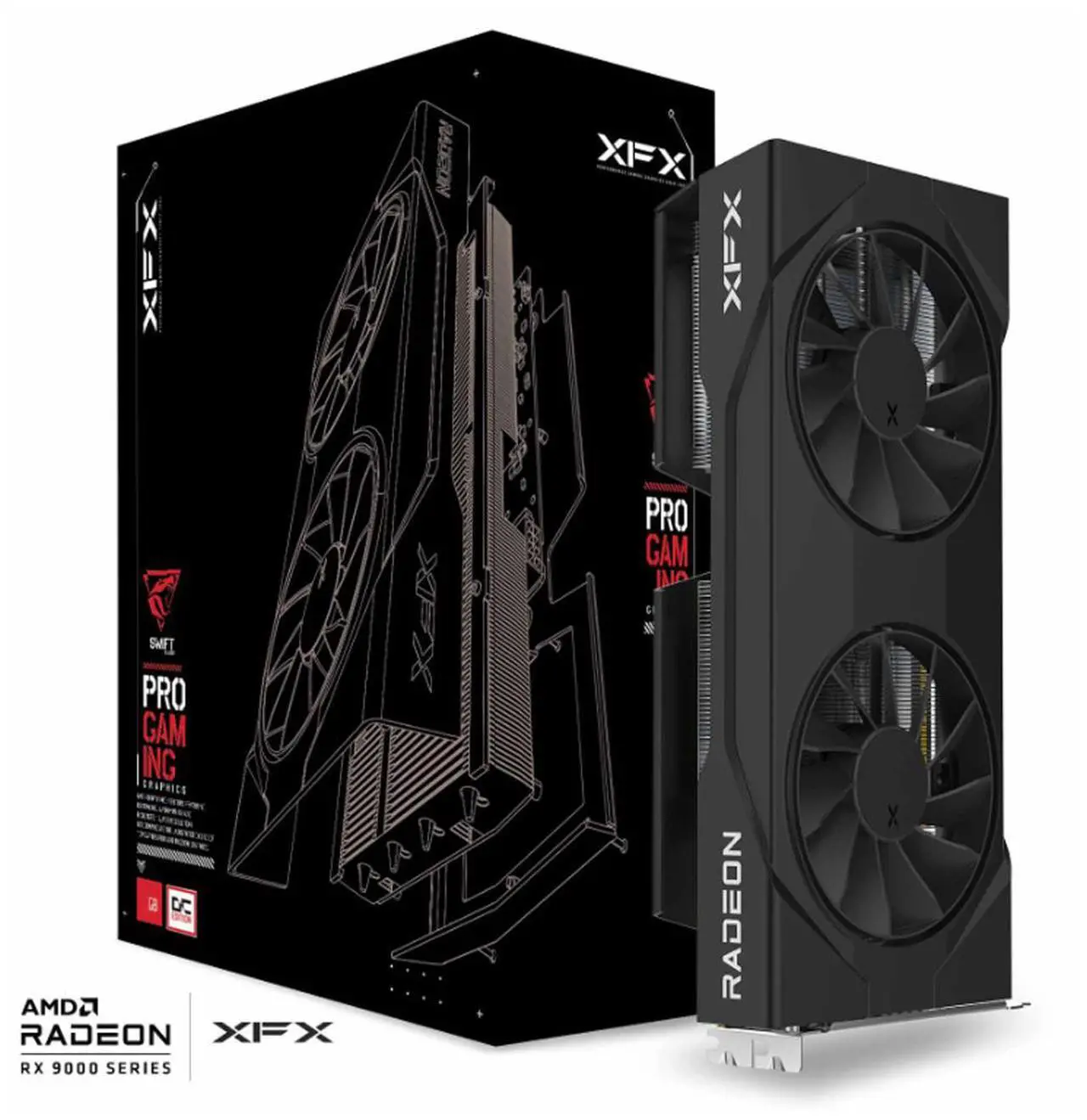 XFX Swift AMD Radeon RX 9060 XT OC Gaming Edition with 16GB GDDR6 HDMI 2xDP  AMD RDNA 4