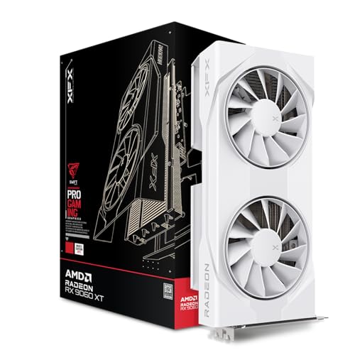 XFX Swift AMD Radeon RX 9060 XT OC White Gaming Edition with 8GB GDDR6 HDMI 2xDP  AMD RDNA 4 RX 9060XT RX 96TSW8GWQ