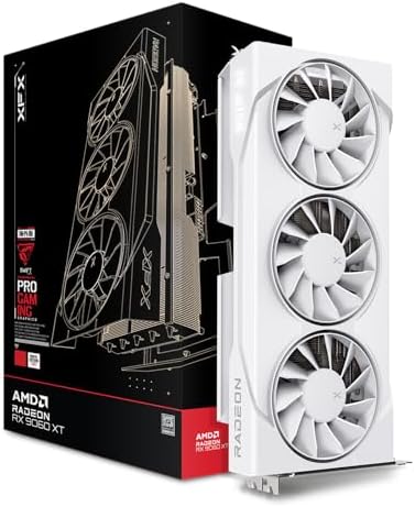 XFX Swift AMD Radeon RX 9070XT Triple Fan White Gaming Edition with 16GB GDDR6 HDMI 3xDP  AMD RDNA 4 RX 97TSWF3W9