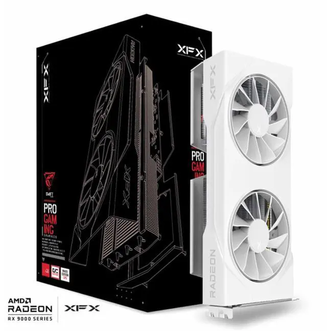 XFX Swift AMD Radeon RX 9060 XT OC White Gaming Edition with 8GB GDDR6 HDMI 2xDP  AMD RDNA 4 RX 9060XT 8GB