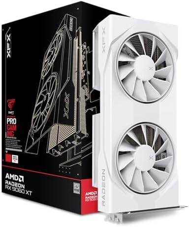 XFX Swift AMD Radeon RX 9060 XT OC White Gaming Edition with 8GB GDDR6 HDMI 2xDP  AMD RDNA 4 RX 9060XT RX 96TSW8GWQ