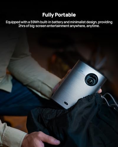 XGIMI Halo  1080P Portable Projector  700 ISO Lumens with Harman Kardon Speakers  Auto Keystone Correction  Auto Focus  Intelligent Obstacle Avoidance  Intelligent Screen Alignment  Android TV 10 0