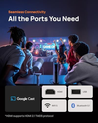 XGIMI MoGo 4 Laser Portable Projector with 4 Filters  550 ISO Lumens  360  Built in Stand  Built in Battery  2 5H Movie Time  Google TV with Licensed Netflix  2 6W Harman Kardon