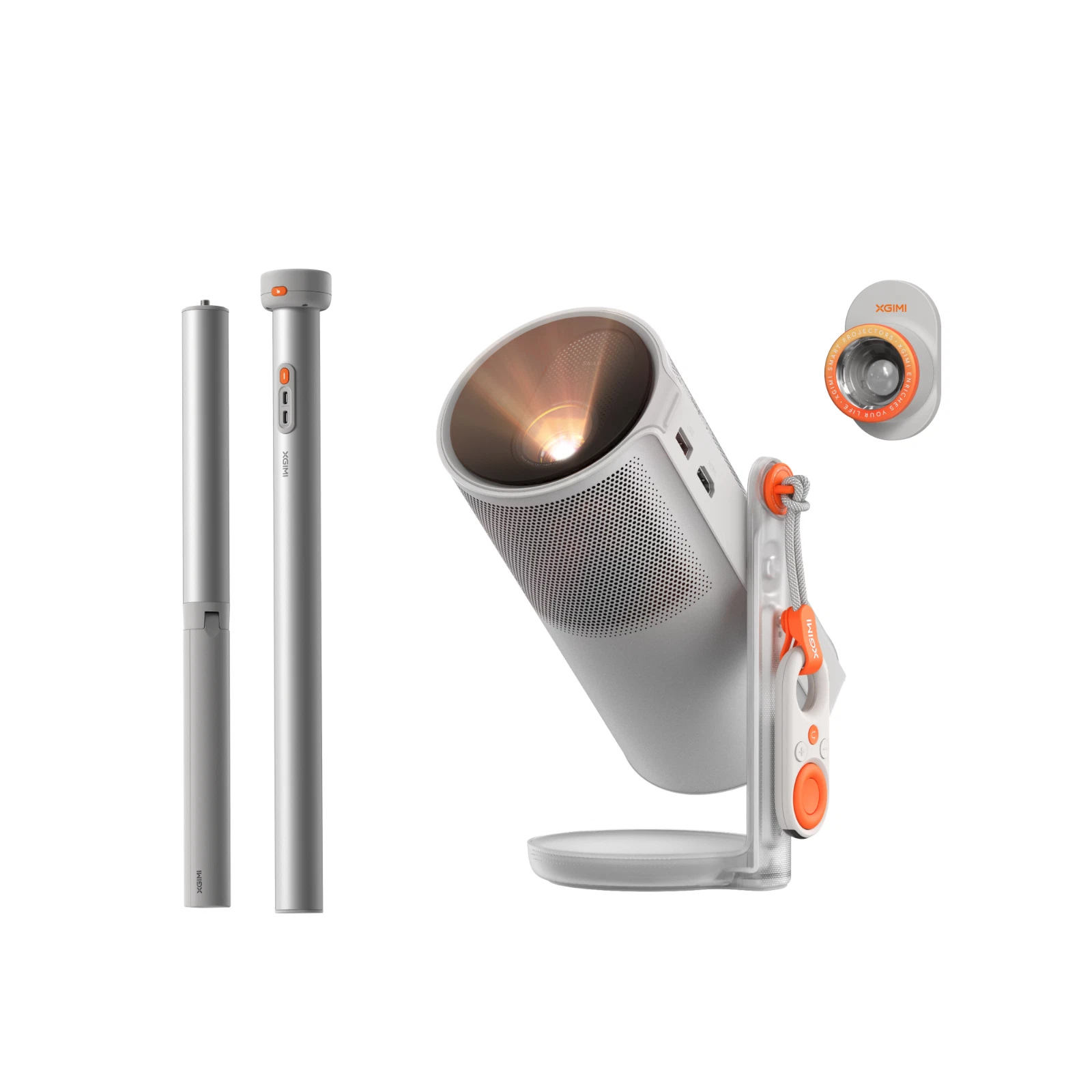 XGIMI MoGo 4 Portable Projector with PowerBase Stand Outdoor Bundle  Google TV