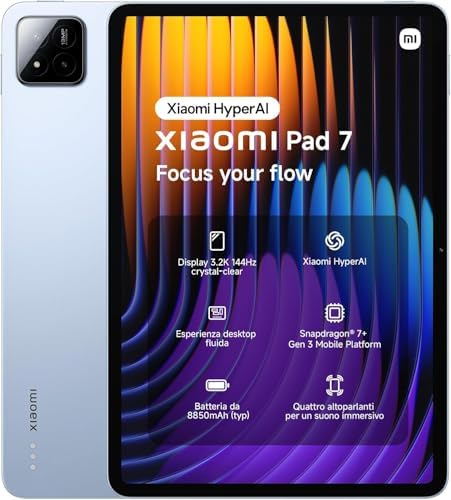 XIAOMI Pad 7 Ai WiFi Version Global  No Calls or Text  11 2 inches 3 2K 144Hz 8850mAh Bluetooth 5 4 Four Speakers 13 Mp Model 2410CRP4CG  Gray  128GB   8GB 