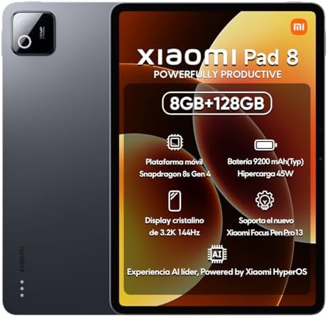 XIAOMI Pad 8 Ai WiFi Version Global  No Calls or Text  11 2 inches 3 2K 144Hz 9200mAh Four Speakers 13 Mp Model 25097RP43G  Gray  128GB   8GB 