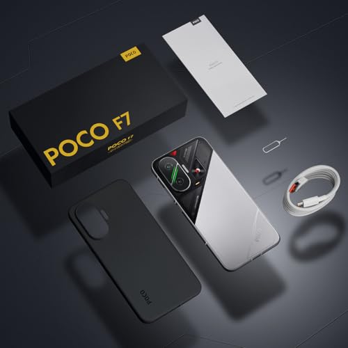 XIAOMI Poco F7 Ai 5G (para Tmobile Mint Tello & Global) (256 GB + 12 GB) NFC 1.5K 6.83 pulgadas Amoled 50MP Sony Cam Gamers Phone NFC Dual sim modelo desbloqueado 25053PC47G (plateado)