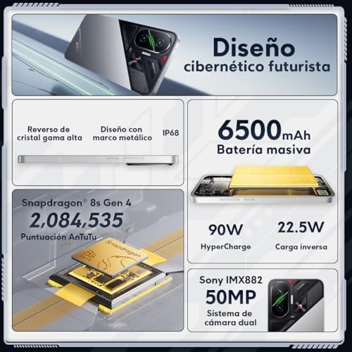 XIAOMI Poco F7 Ai 5G  for Tmobile Mint Tello & Global   512GB   12GB  NFC 1 5K 6 83 Amoled 50MP Sony Cam Gamers Phone NFC Dual sim Unlocked Model 25053PC47G  Silver 