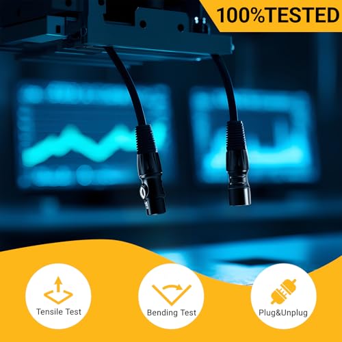 XLR Cables  30ft Microphone Cable  Balanced Male to Female Mic Cord  XLR Speaker Cable  Black