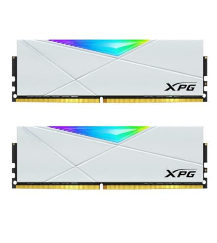 XPG DDR4 D50 RGB 16GB  2x8GB  3200MHz PC4 25600 U DIMM 288 Pins Desktop Memory CL16 Kit White  AX4U32008G16A DW50 