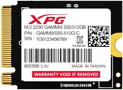 XPG GAMMIX S55   1 TB M 2 2230 PCIe 4 0 x4 NVMe Solid State Drive  SSD    Up to 5000/3700MB/s Read/Write Speeds   Compact High Performance Storage for Mini Laptops   Ideal for Gamers & Creators