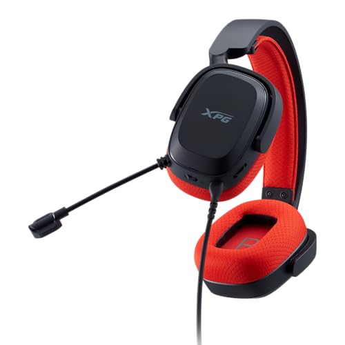 XPG PRECOG Studio Gaming Headset with a 4 4mm Connector USB C DAC w/ESS Audio chipset Large 50mm Drivers 100Hz 8000Hz mic Frequency PRECOG Studio BK/RDCWW