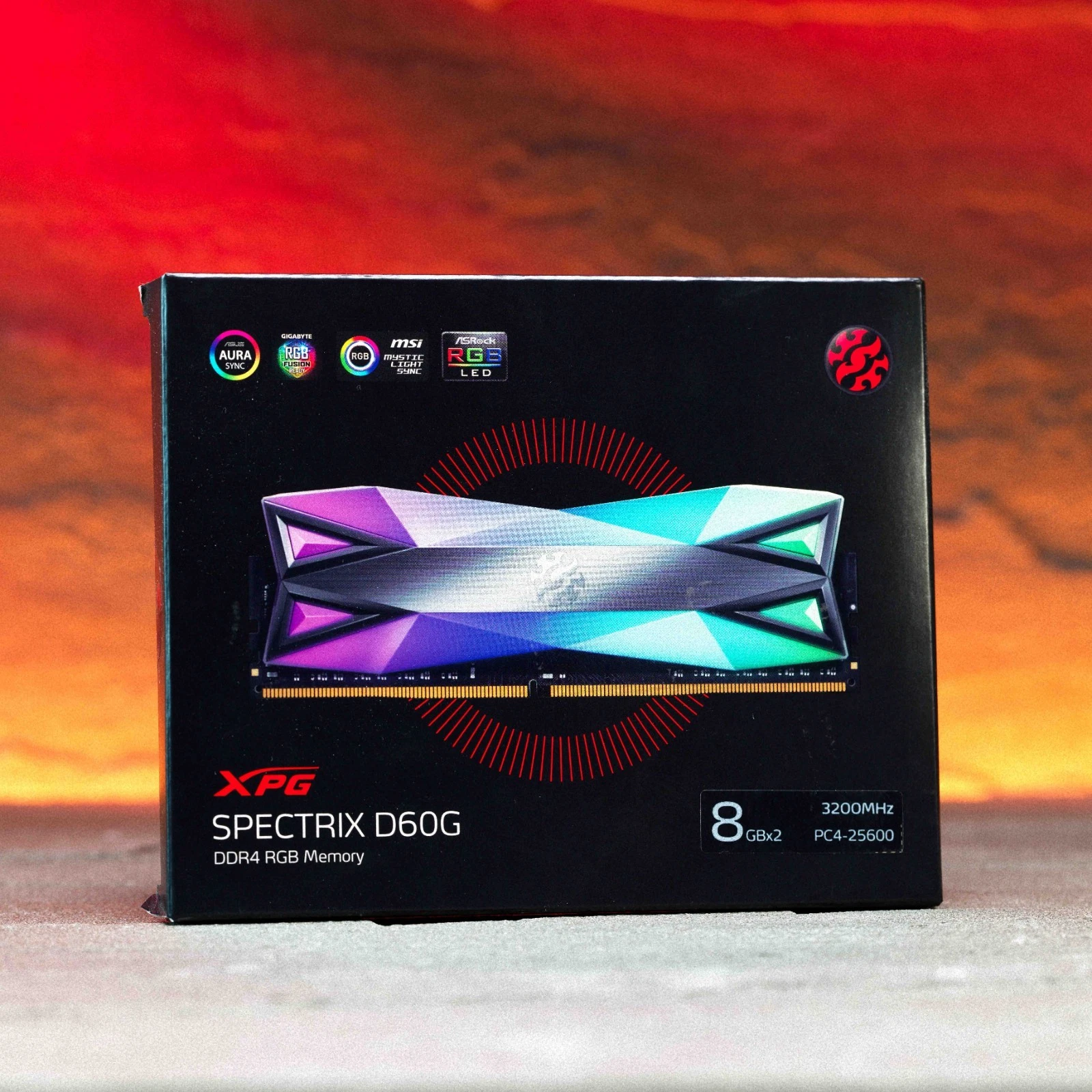 XPG Spectrix D60G RGB 16GB  2 x 8GB  PC4 25600  DDR4 3200  CL16 20 20 Memory RAM