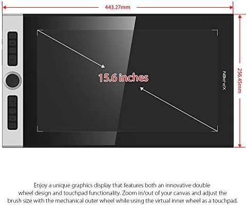 XPPen Innovator 16 Pen Display 15 6 Inch Drawing Monitor Full Laminated Technology Graphics Monitor with Tilt Support Passive Pen and 8 Customizable Shortcut Keys Supports 92  Adobe RGB Color Gamut 