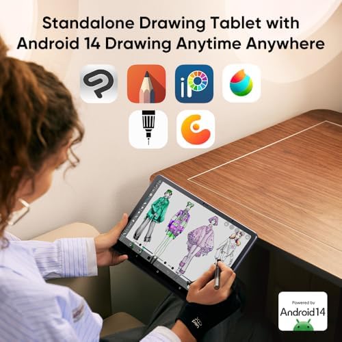 XPPen Magic Drawing Pad 12 2 Inch Standalone Drawing Tablet No Computer Needed with 16384 Pressure Levels X3 Pro Slim Stylus Tilt Support Paper Like Screen 8GB   256GB for Digital Drawing Artists