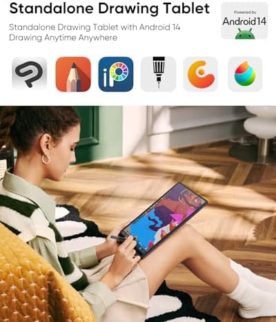 XPPen Standalone Drawing Tablet No Computer Needed Magic Drawing Pad with 16384 Pressure Levels X3 Pro Slim Pencil 12 2 inch Digital Art Tablet with Paper Like Screen  8GB   256GB Portable for Artists