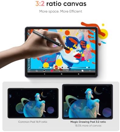 XPPen Standalone Drawing Tablet No Computer Needed Magic Drawing Pad with 16384 Pressure Levels X3 Pro Slim Pencil 12 2 inch Digital Art Tablet with Paper Like Screen  8GB   256GB Portable for Artists