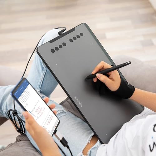 XPPen - Tableta de dibujo Deco 01 V3 actualizada, 16384 niveles de presión con lápiz óptico sin batería, tableta gráfica OSU de 10 x 6 pulgadas, 8 teclas de acceso rápido para arte digital, enseñanza